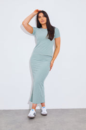 Reversible Stripe Co-Ord Midi Skirt