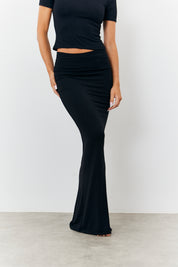 Sculpting Fold over Waistband Maxi Skirt