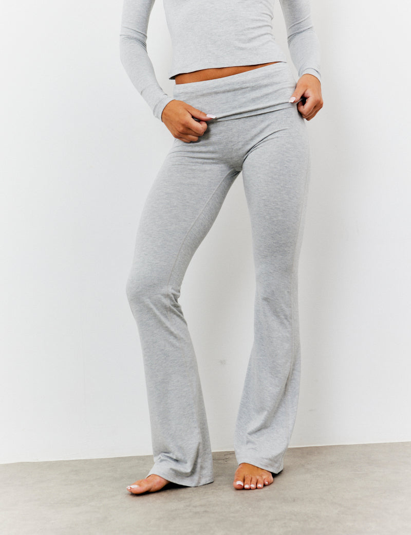Sculpting Fold over Waistband Flare Leg Trouser