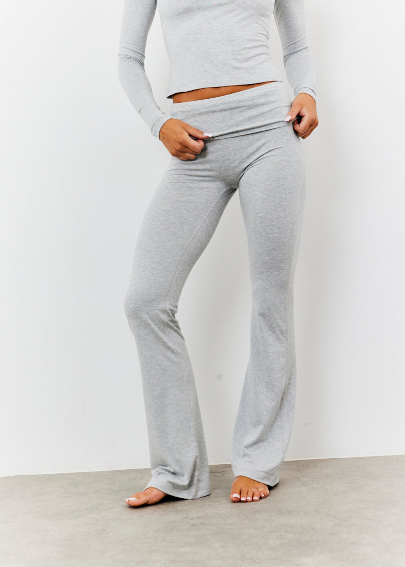 Sculpting Fold over Waistband Flare Leg Trouser