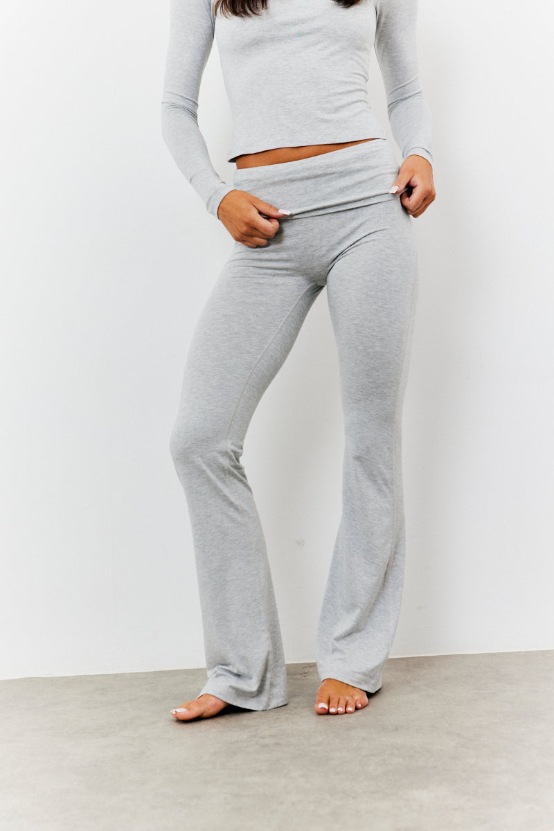 Sculpting Fold over Waistband Flare Leg Trouser