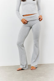 Sculpting Fold over Waistband Flare Leg Trouser