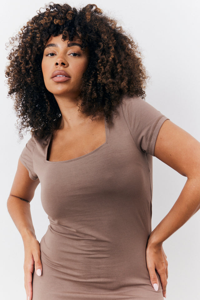 Sculpting Rib Long Sleeve Dress