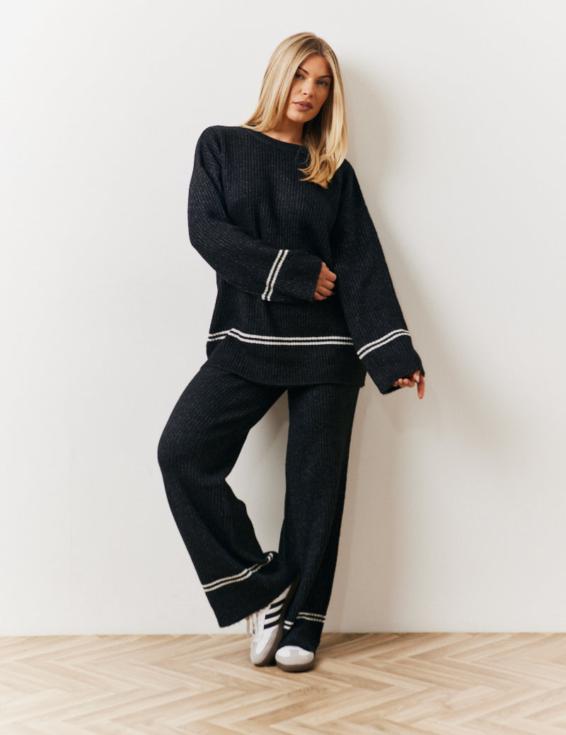 Contrast Piping Co-Ord Knit Jumper