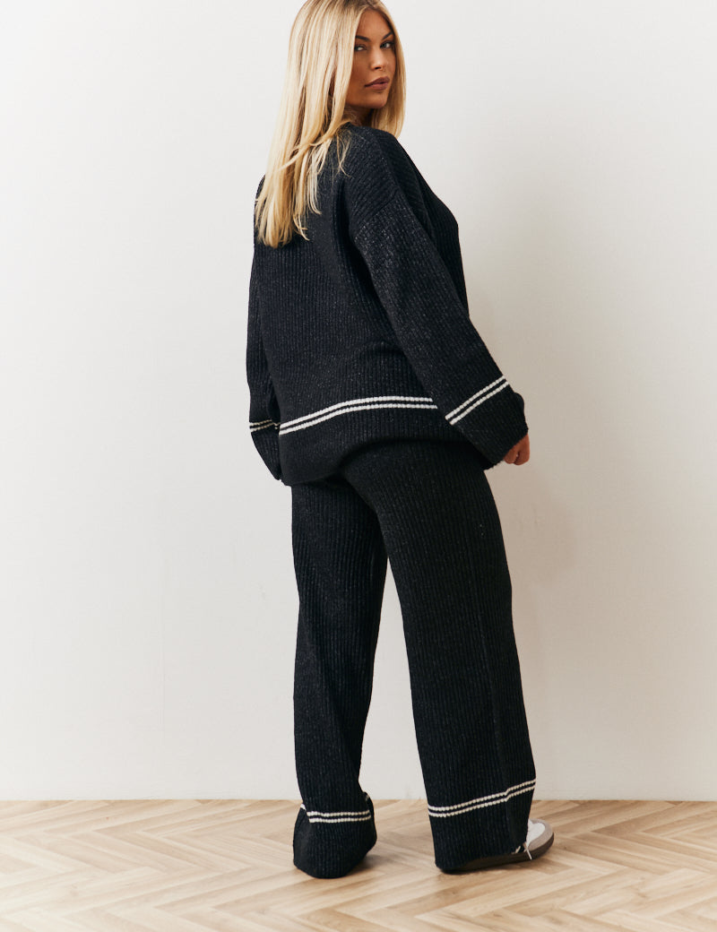 Contrast Piping Co-Ord Knit Jumper