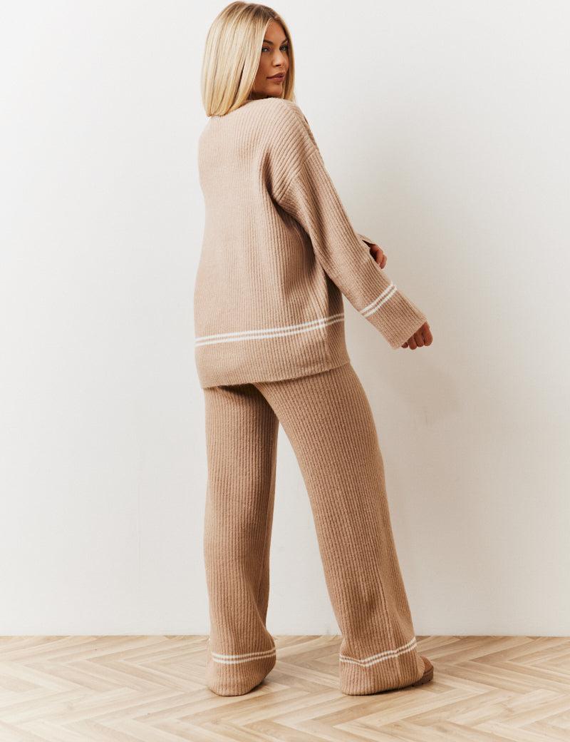 Contrast Piping Co-Ord Knit Jumper