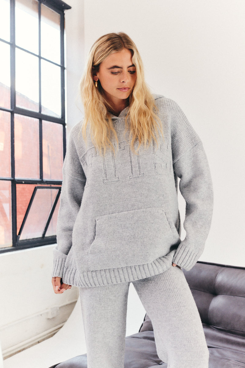 Fits Embroidered Knitted Co Ord Hoodie