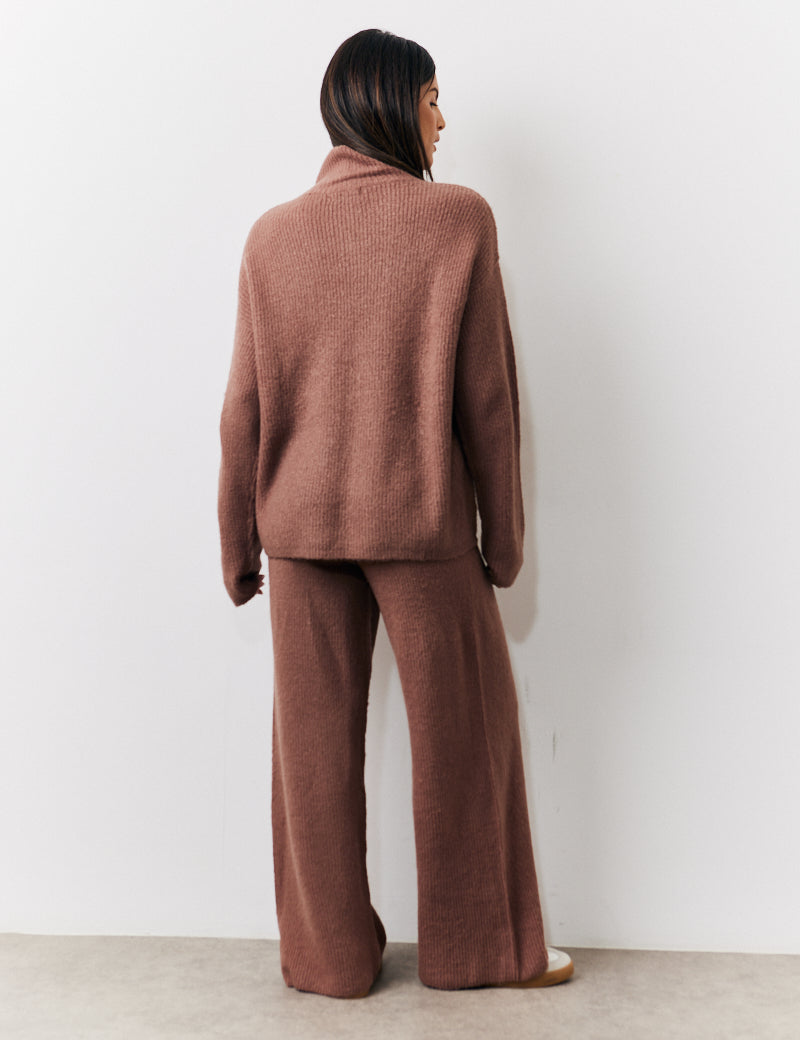 Wide Leg Knit Co-Ord Trousers