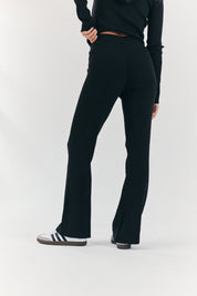 Rib Knit Co-Ord Flair Trouser