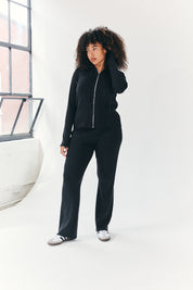 Rib Knit Co-Ord Flair Trouser