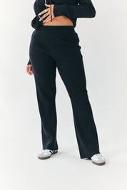 Rib Knit Co-Ord Flair Trouser