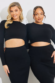 Rib Knit Crew Neck Co-Ord Top