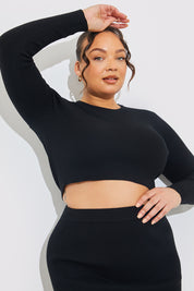 Rib Knit Crew Neck Co-Ord Top