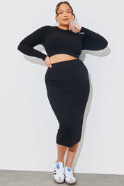Rib Knit Crew Neck Co-Ord Top