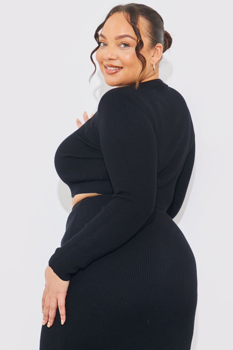Rib Knit Crew Neck Co-Ord Top