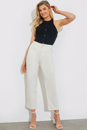 Knitted Rib Racer Neck Bodysuit