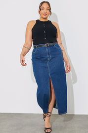 Knitted Rib Racer Neck Bodysuit