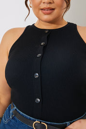 Knitted Rib Racer Neck Bodysuit