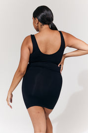 Seamless Plunge Neck Snatched Shapewear Mini Dress