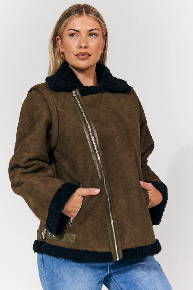 2 in 1 Aviator Coat/Gilet - InTheStyle