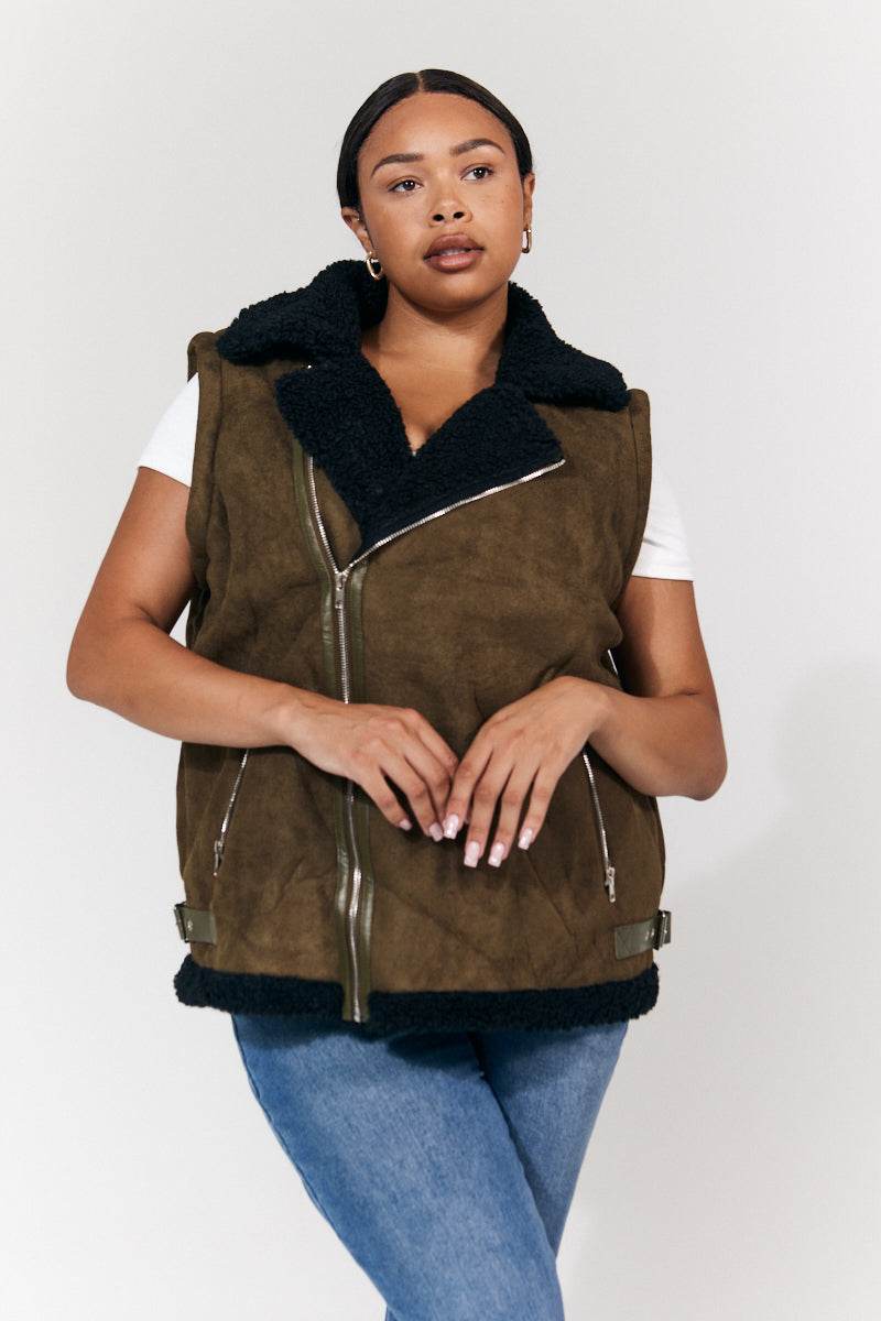 2 in 1 Aviator Coat/Gilet - InTheStyle