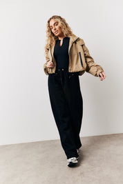 Hooded Cropped Windbreaker Jacket