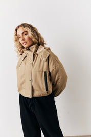 Hooded Cropped Windbreaker Jacket
