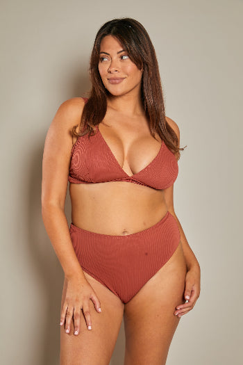 Control Rib High Leg High Waisted Bikini Bottoms