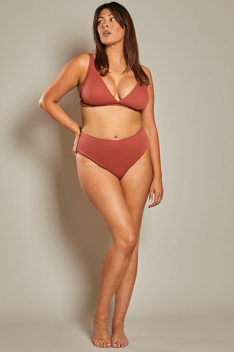 Control Rib High Leg High Waisted Bikini Bottoms