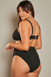 Control Rib High Leg High Waisted Bikini Bottoms