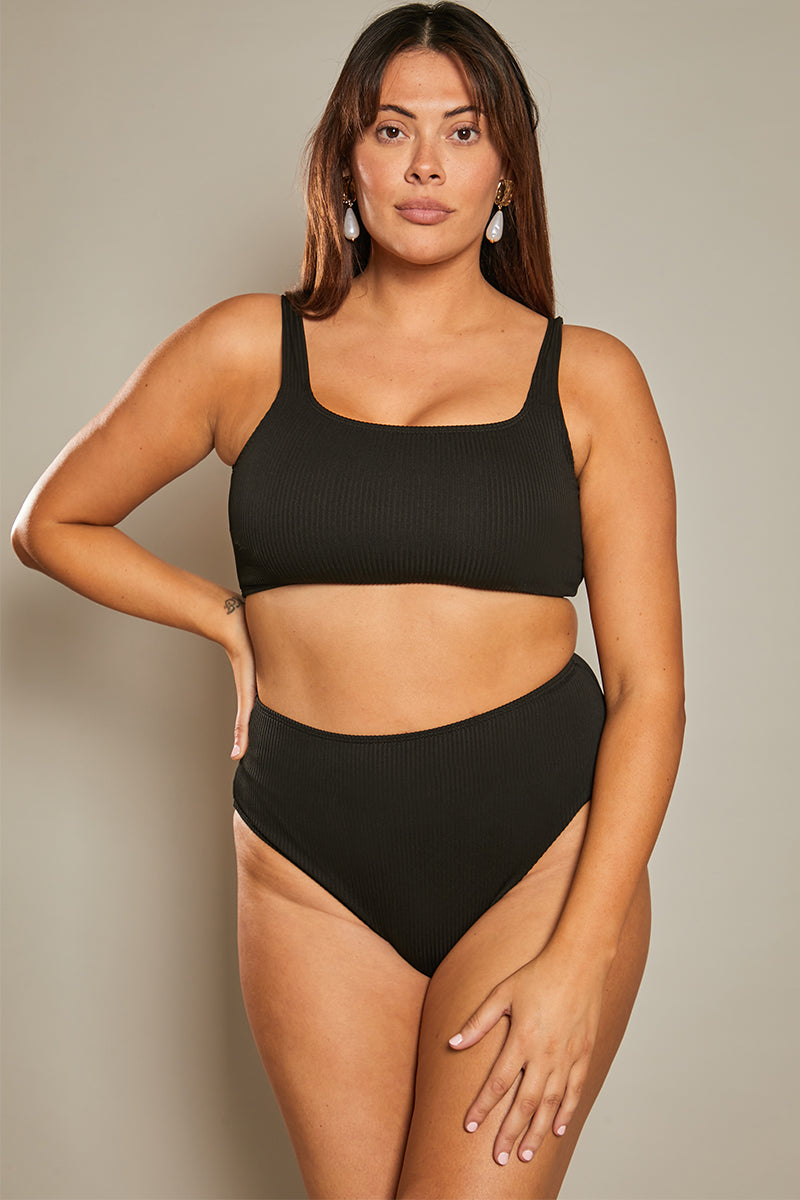 Contour Rib Square Neck Bikini Top