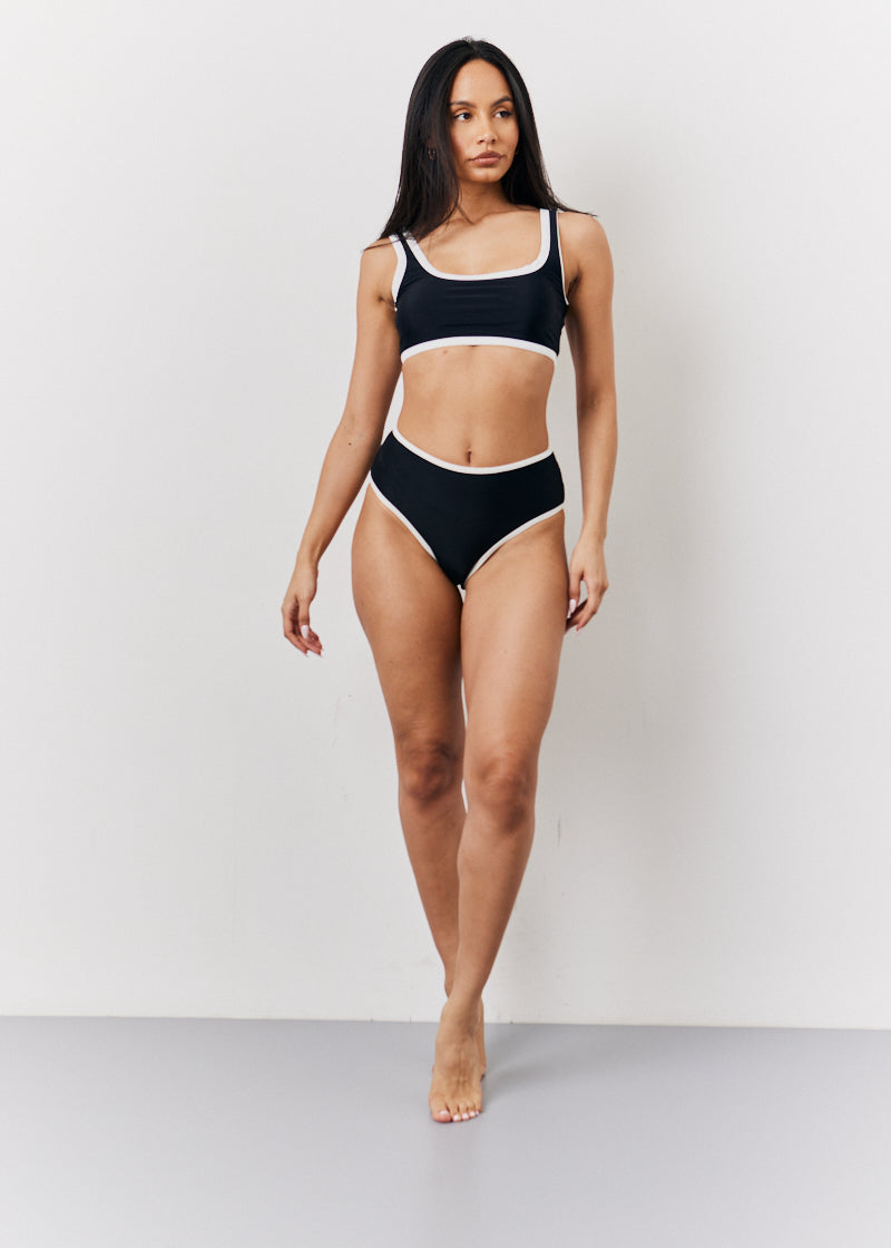 Black Scoop Neck Bikini Top