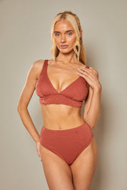 Contour Rib Halter Neck Bikini Top