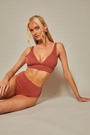 Contour Rib Halter Neck Bikini Top