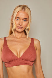 Contour Rib Halter Neck Bikini Top