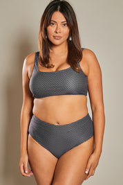 Scoop Neck Polka Dot Bikini Top