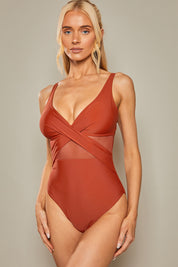 Control Mesh Detail Swimsuit