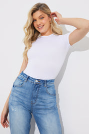 Crew Neck Short Sleeve Shaping Bodysuit