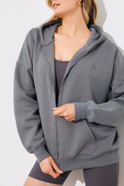 FITS EMBROIDED ZIP UP JERSEY JACKET 