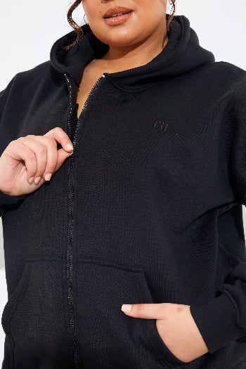 FITS EMBROIDED ZIP UP JERSEY JACKET 