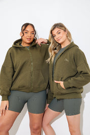 FITS EMBROIDED ZIP UP JERSEY JACKET 