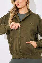 FITS EMBROIDED ZIP UP JERSEY JACKET 