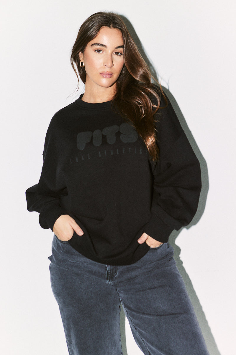 Fits Printed Crew Neck Sweatshirt