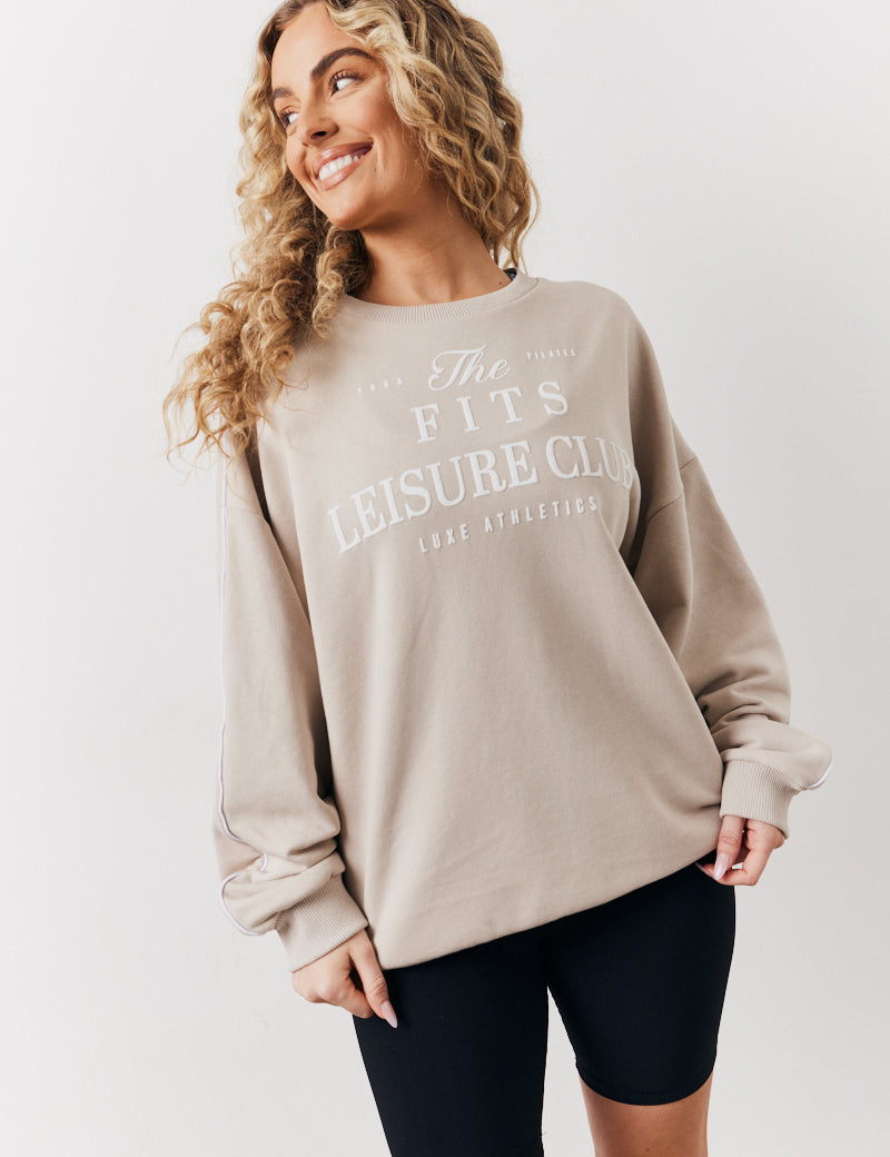 Stone Fit Leisure Club Graphic Oversized Sweatshirt