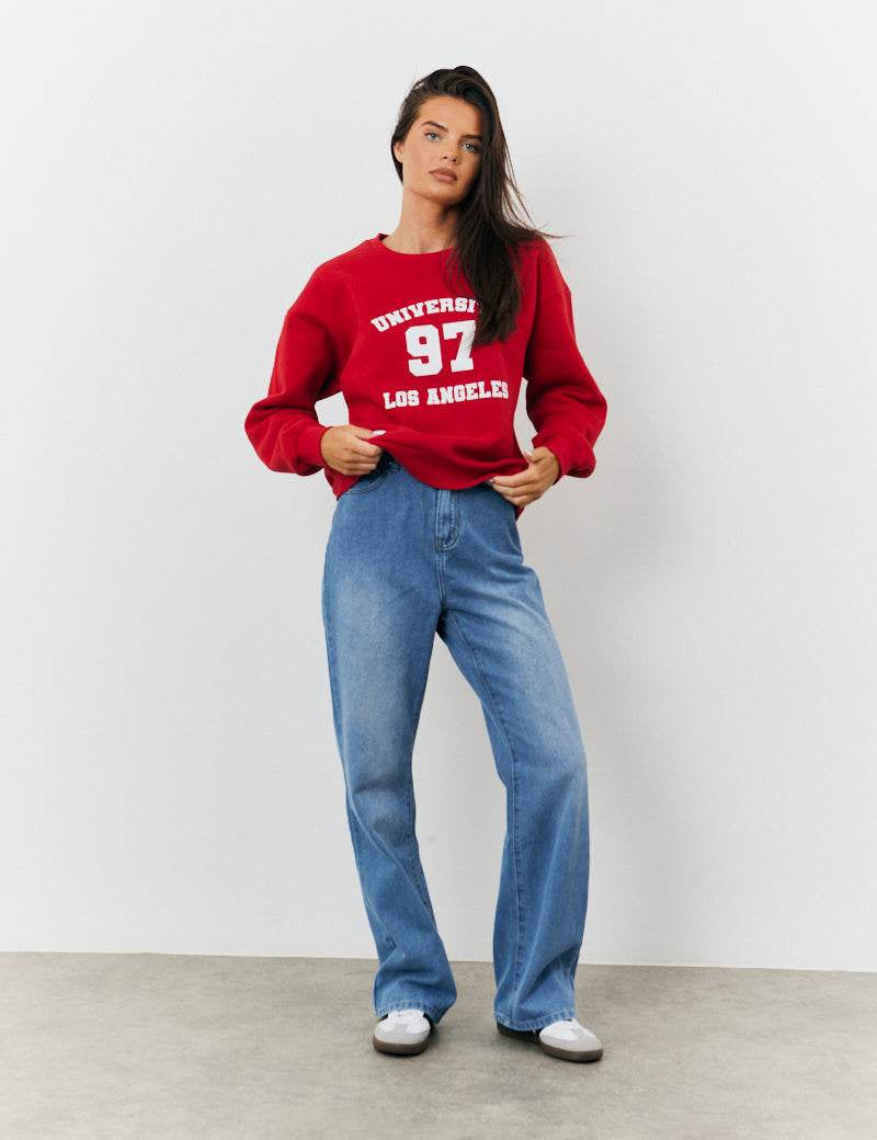97 Printed Varsity Sweatshirt - InTheStyle