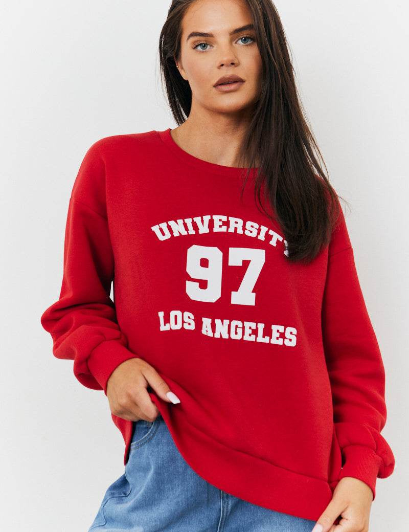97 Printed Varsity Sweatshirt - InTheStyle