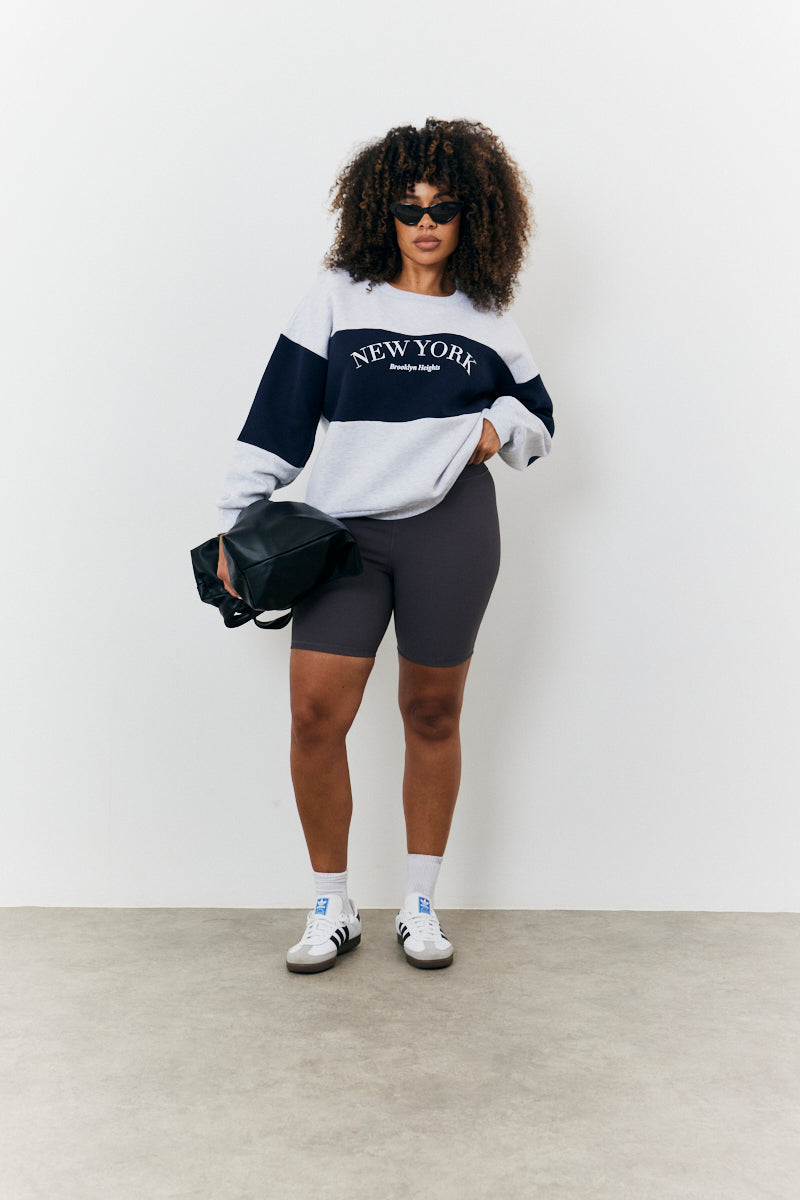 New York Colour Block Varsity Sweatshirt