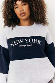 New York Colour Block Varsity Sweatshirt