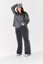 Fits Embroidered Crew Neck Long Sleeve T-Shirt