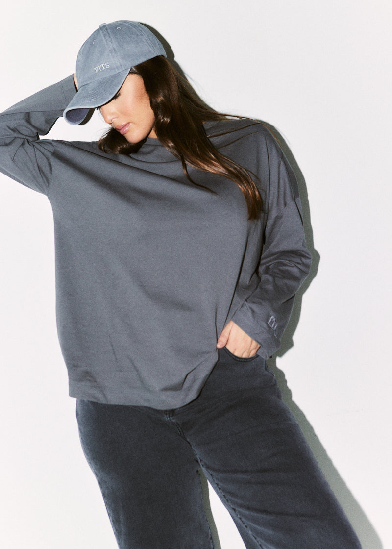 Fits Embroidered Crew Neck Long Sleeve T-Shirt